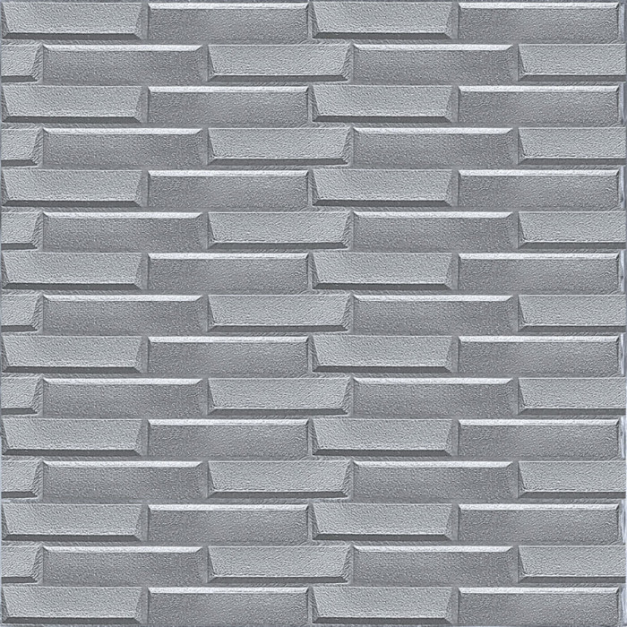 Самоклеюча 3D панель кладка срібло 19600x700x5мм SW-00001365