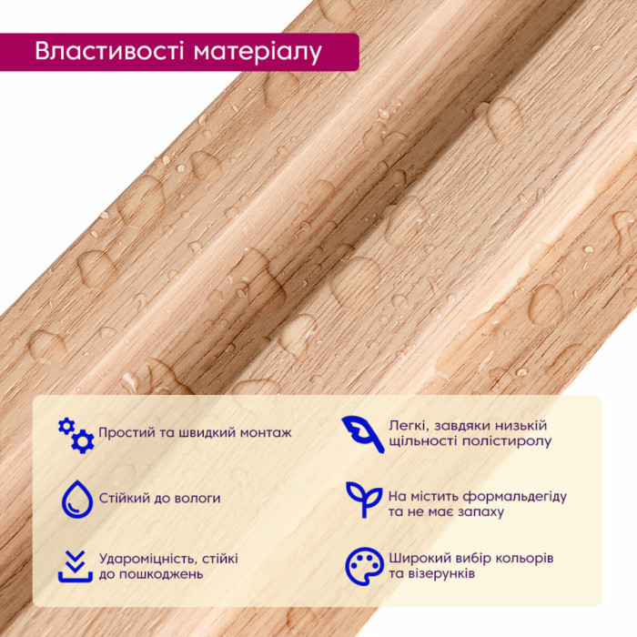 Рейка декоративна PS 2900х120х20мм Бук SW-00002145-