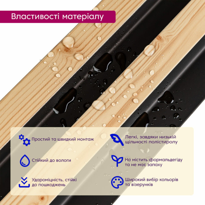 Рейка декоративна PS 2900х120х20мм Сосна з графітом SW-00002146