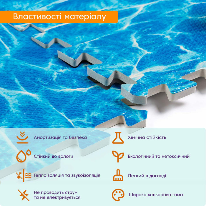 Підлога пазл - модульне підлогове покриття 600x600x10мм океан SW-00000141
